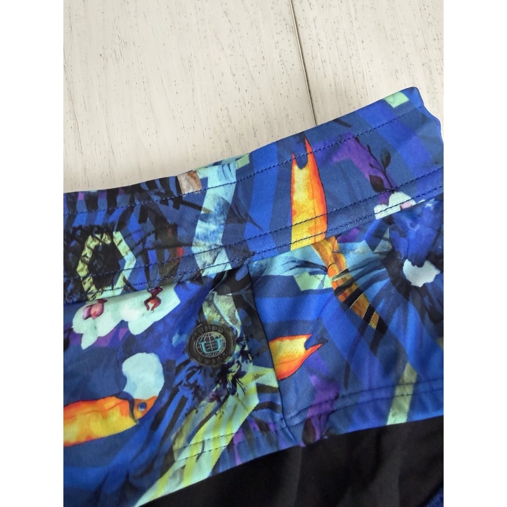 Mundo Unico Men's Brief Swimsuit Sz XL Blue Colorful Floral Toucan - Picture 3 of 6